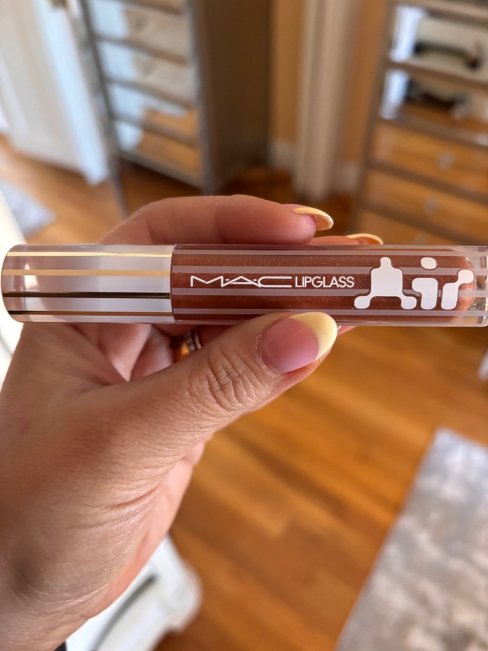 NEW!! MAC Cosmetics Lipglass Lip Gloss - Warm Brown Shine in “Space Champagne “ - Picture 2 of 4